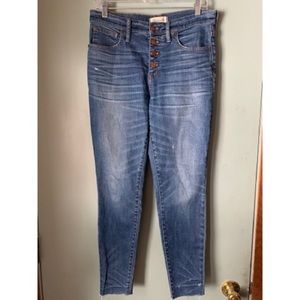 Madewell Button Front 9” High Riser Skinny jeans